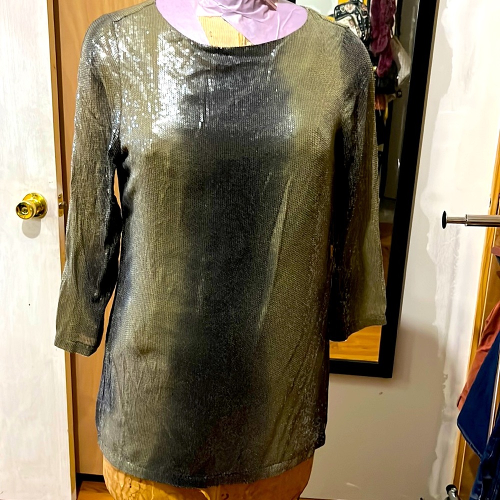 Micheal kors blouse size L , sleeve length 16” length 26”